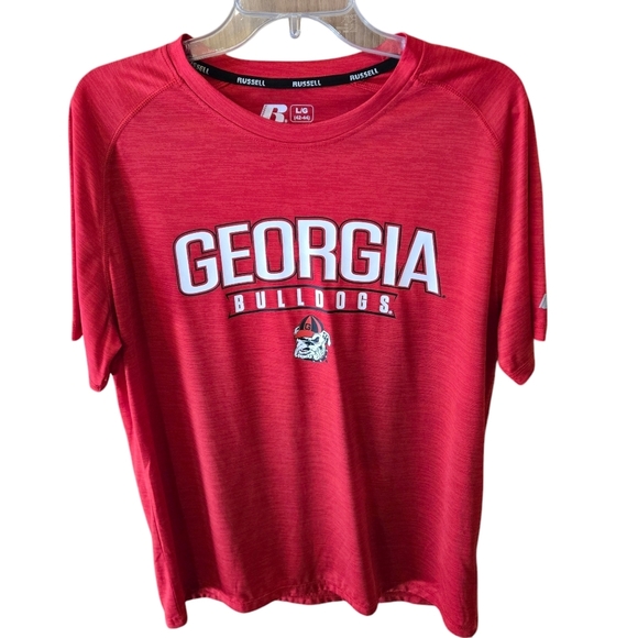 Russell Georgia Bulldog Red Short Sleeve Tee Men's Size L (42-44) - Picture 1 of 5